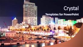  Presentation with miami beach - Colorful presentation theme enhanced with miami south beach street view backdrop and a wine colored foreground