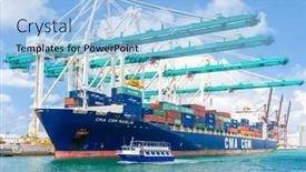  Presentation with cargo ship - Cool new presentation theme with miami-usa-august-26-2014 backdrop and a light blue colored foreground