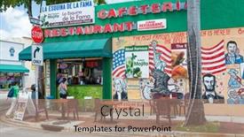  Presentation with cuban - Presentation design enhanced with miami-usa-may-19-2014 background and a coral colored foreground