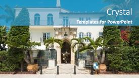  Presentation with miami beach - Amazing presentation theme having miami-usa-may-21-2014 backdrop and a teal colored foreground