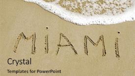  Presentation with miami beach - Theme with miami background and a coral colored foreground