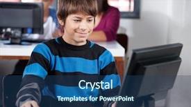  Presentation with teenage - Colorful PPT theme enhanced with mice lab - teenage boy smiling while using backdrop and a ocean colored foreground