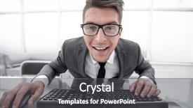  Presentation with crazy - Cool new PPT layouts with mice men - crazy looking nerdy man typing backdrop and a dark gray colored foreground