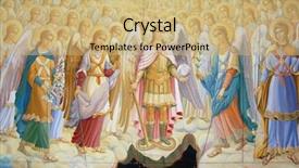  Presentation with michael schumacher king formula 1 - Presentation design having fresco saint michael's golden background and a coral colored foreground