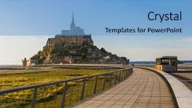  Presentation with st michel - Colorful presentation theme enhanced with michael - mont saint michel abbey backdrop and a  colored foreground
