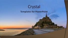  Presentation with saint - Beautiful PPT theme featuring michael - mont saint michel abbey backdrop and a  colored foreground