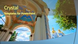  Presentation with monastery - Amazing slides having st michael's golden-domed backdrop and a tawny brown colored foreground