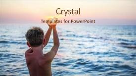  Presentation with shape heart - Slide set featuring michigan - boy on the beach making background and a cream colored foreground