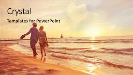  Presentation with filter - Colorful presentation theme enhanced with michigan - couple walking on the beach backdrop and a lemonade colored foreground