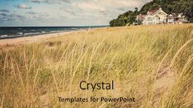  Presentation with beach ball sand dunes - Slide set consisting of michigan - grasses on sand dunes background and a yellow colored foreground