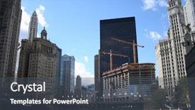  Presentation with avenue - Amazing PPT theme having michigan avenue bridge and wrigley backdrop and a dark gray colored foreground