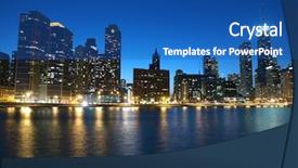  Presentation with chicago - Slides consisting of michigan shoreline with clear night background and a ocean colored foreground