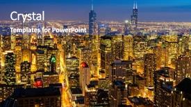  Presentation with chicago - PPT theme enhanced with downtown in chicago city illinois background and a ocean colored foreground