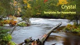 Presentation with low angle view of volleyball - Presentation design consisting of tannins - view of lower tahquamenon background and a tawny brown colored foreground