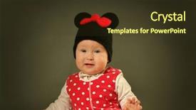  Presentation with happy baby - Theme having mickey mouse - happy little baby on grey background and a tawny brown colored foreground