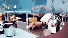  Presentation with tea pouring into glass transparent - Audience pleasing PPT theme consisting of micology - bartender is pouring cocktail backdrop and a teal colored foreground