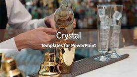 Presentation with liquor - PPT theme consisting of micology - bartender is pouring liquor background and a tawny brown colored foreground