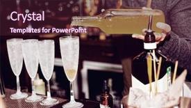  Presentation with liquor - Presentation consisting of micology - bartender is pouring liquor background and a wine colored foreground