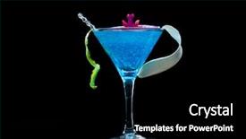  Presentation with blue flower - PPT theme having micology - molecular mixology - blue swimming background and a black colored foreground