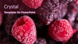 Presentation with frozen-fruit - Presentation theme featuring micro-close-up-of-frozen background and a tawny brown colored foreground