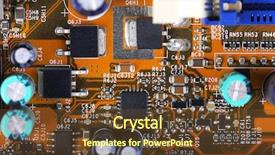  Presentation with circuit board - Audience pleasing PPT theme consisting of micro controller networking - electronic circuit board close up backdrop and a tawny brown colored foreground