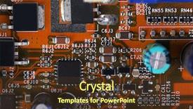  Presentation with circuit board - Slide deck enhanced with micro controller networking - electronic circuit board close up background and a tawny brown colored foreground