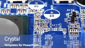  Presentation with circuit board - Slide deck featuring micro controller networking - electronic circuit board close up background and a  colored foreground