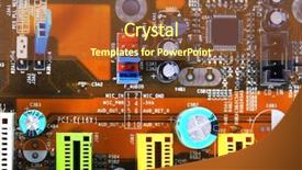  Presentation with circuit board - Beautiful PPT theme featuring micro controller networking - electronic circuit board close up backdrop and a red colored foreground