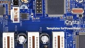  Presentation with circuit board - Theme featuring micro controller networking - electronic circuit board close up background and a  colored foreground