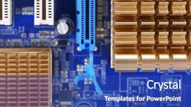  Presentation with circuit board - Slide deck featuring micro controller networking - electronic circuit board close up background and a  colored foreground