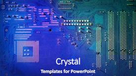  Presentation with microchips on electronic circuit board - Beautiful theme featuring micro controller networking - electronic circuit board close up backdrop and a royal blue colored foreground