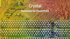  Presentation with circuit board - PPT theme having micro controller networking - electronic circuit board close up background and a red colored foreground