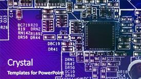  Presentation with circuit board - Presentation theme having micro controller networking - electronic circuit board close up background and a violet colored foreground