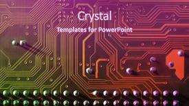  Presentation with microchips on electronic circuit board - PPT layouts having micro controller networking - electronic circuit board close up background and a violet colored foreground