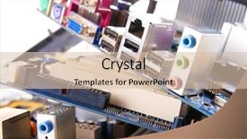  Presentation with computer - Presentation theme enhanced with micro magnet - computer motherboards close up background and a  colored foreground