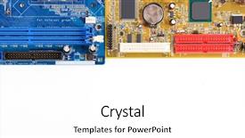  Presentation with computer motherboard - PPT layouts enhanced with micro magnet - computer motherboards isolated on white background and a  colored foreground