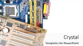  Presentation with magnet - Amazing slides having micro magnet - computer motherboards isolated on white backdrop and a white colored foreground