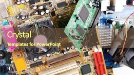  Presentation with magnet - Presentation featuring micro magnet - computer motherboards with fans close background and a  colored foreground