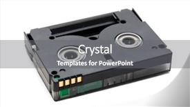  Presentation with magnet - Presentation theme with micro magnet - mini dv casette close up background and a gray colored foreground