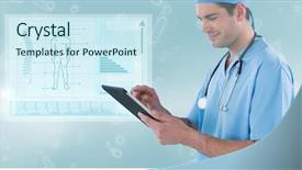  Presentation with sleep digital media - Presentation design enhanced with micro organisms - digital composite of male surgeon background and a sky blue colored foreground