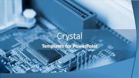  Presentation with circuit board - PPT theme consisting of micro-parts-of-computer-chip background and a teal colored foreground