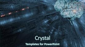  Presentation with artificial intelligence robots - PPT layouts with micro robots - artificial intelligence human brain background and a wine colored foreground