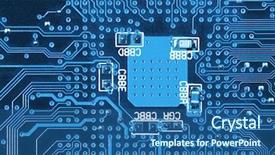 Presentation with circuit board - Amazing PPT theme having micro robots - electronic circuit board close up backdrop and a ocean colored foreground