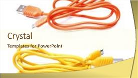  Presentation with cable - Slide deck consisting of micro-usb-cable-usb-isolated background and a cream colored foreground