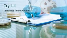  Presentation with germs - Cool new slides with microbial testing - germs growing on an agar backdrop and a light blue colored foreground