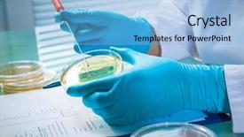  Presentation with germs - Amazing PPT layouts having microbial testing - germs growing on an agar backdrop and a light blue colored foreground