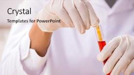  Presentation with chemist - PPT theme featuring microbiological analysis water - chemist in the lab checking background and a lemonade colored foreground