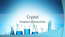  Presentation with tubes - Presentation theme consisting of microbiological analysis water - test-tubes with blue liquid background and a cool aqua colored foreground