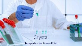  Presentation with clinical research - PPT layouts having microbiological-research-in-a-clinical background and a sky blue colored foreground