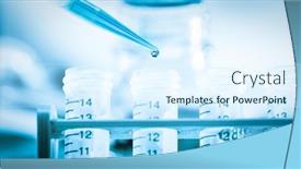  Presentation with microbiological - Audience pleasing slide deck consisting of microbiological-test-tubes-and-pipette backdrop and a sky blue colored foreground